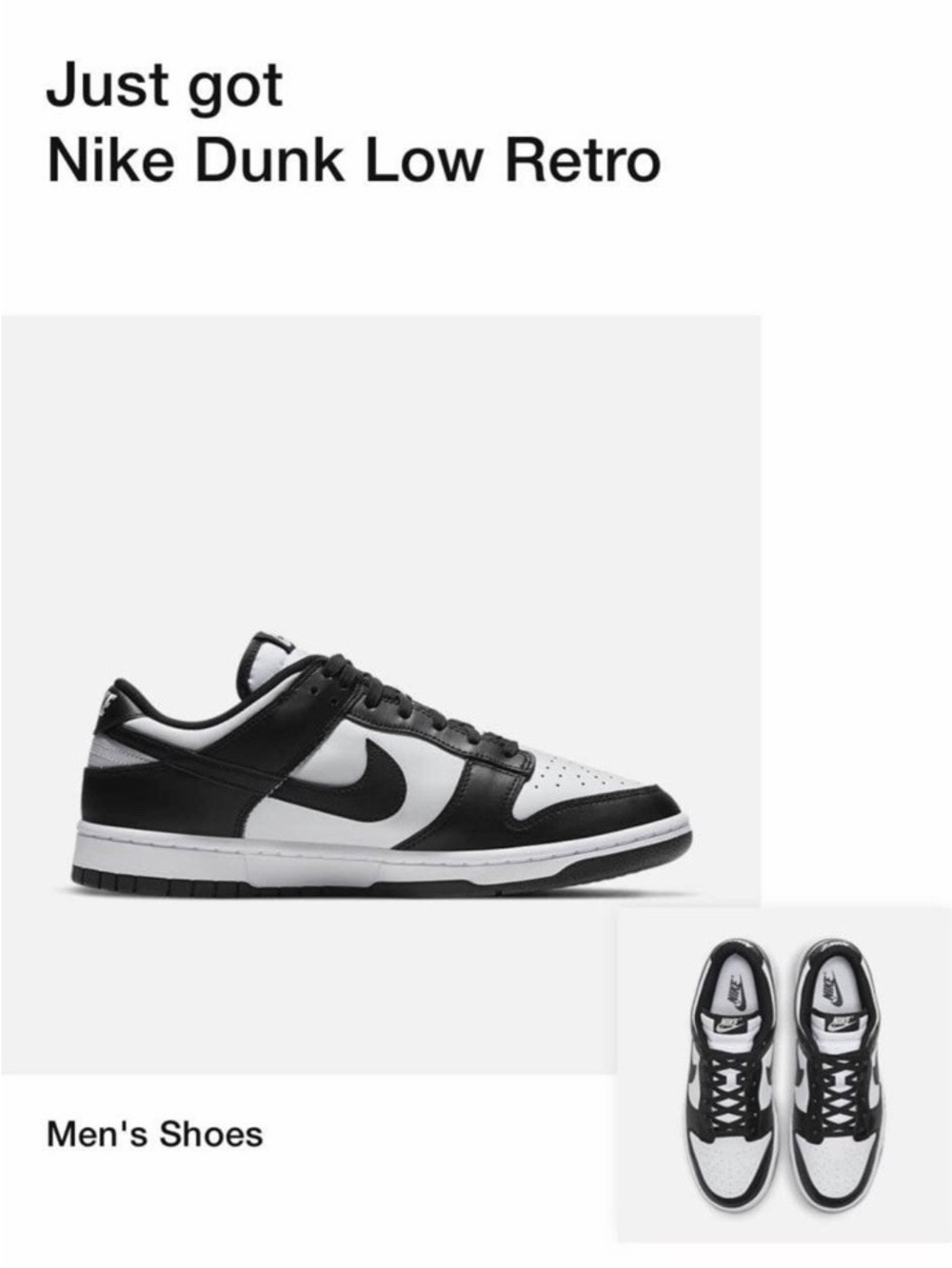 Nike Dunk Low Retro Black/White Men's Sneakers